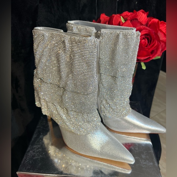 🔥🔥 AZALEA WANG Chilton Chainmail Draped Booties🔥🔥NWT SZ 11 - Picture 7 of 15
